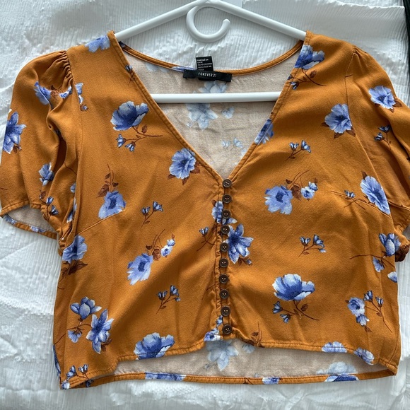 Floral Cropped Blouse - Picture 1 of 2